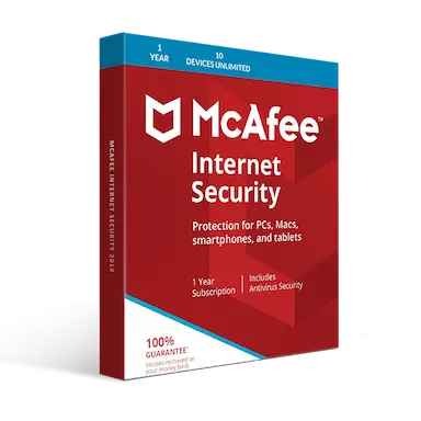 mcafee internet security 10 devices unlimited 1 year